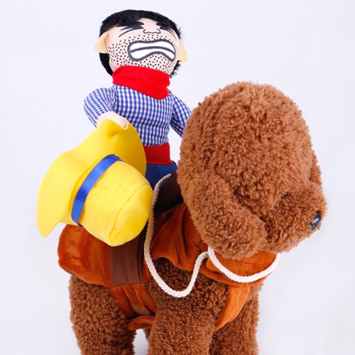 

Creative Cowboy Riding Halloween Funny Funny Dress Up Pet Clothes, Size: M(With Hat )