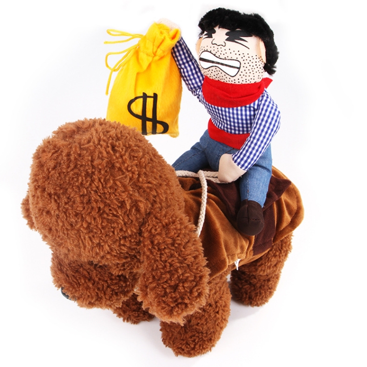 

Creative Cowboy Riding Halloween Funny Funny Dress Up Pet Clothes, Size: M(With Money Bag)