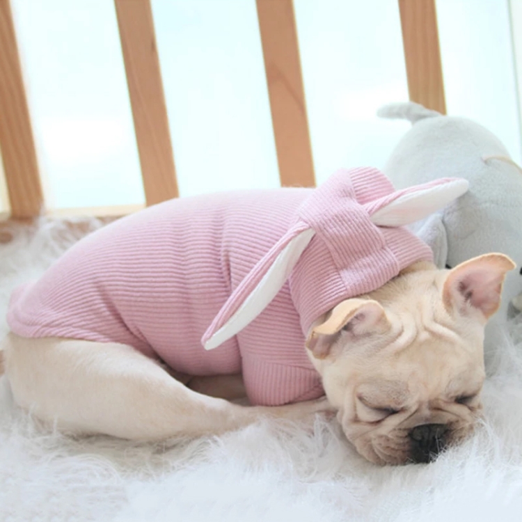 

Comfortable Fashion Lovely Rabbit Ear Dog Teddy Pet Cat Sweatshirt, Size: L(Pink)