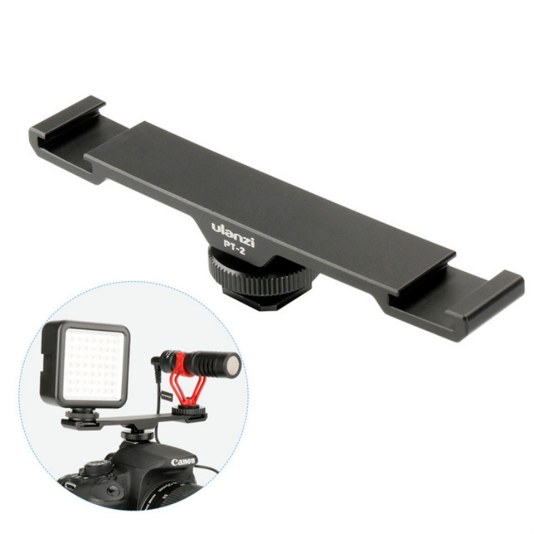 

Ulanzi PT-2 Microphone Fill Light Extension Rod Double Hot Shoe Mouth Word Pole Handheld Stabilizer