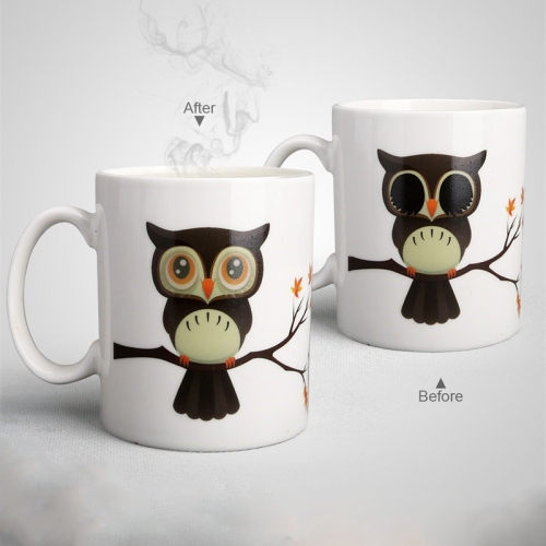 

Ceramic Owl Magic Color Change Milk Coffee Tea Mug Cup Mugs Cold Heat Sensitive Mug