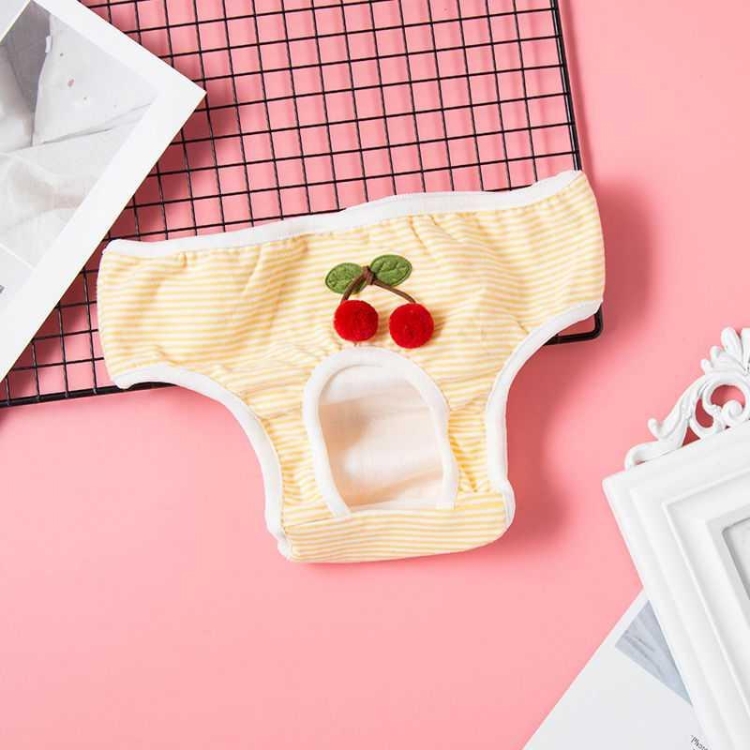 

Creative Cute Pet Physiological Pants Dog Cherry Underwear, Size: S(Yellow)