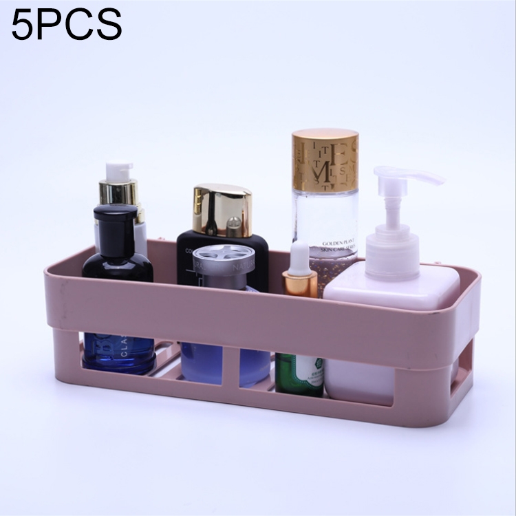 

5 PCS Triangle Suction Cup Wall-mounted Bathroom Storage Rack(Pink)