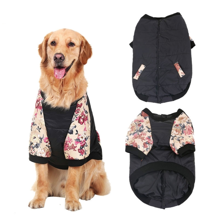

Pet Autumn Winter Thick Cotton Coat Two-leg Cotton Clothes Pet Clothes, Size: 6XL(Black)