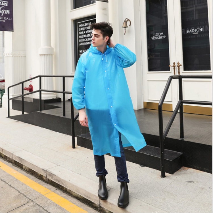 

Disposable PEVA Environment Transparent Raincoat Outdoor Hiking Siamese Raincoat(Blue)