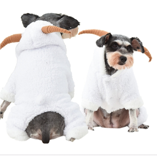 

Creative Autumn and Winter Plus Velvet Thick Cotton White Sheep Four-Legged Clothes, Size: XS
