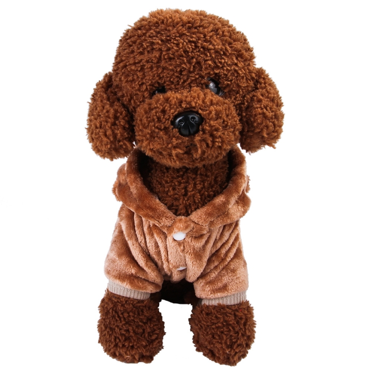 

2 PCS Autumn and Winter Models Thick Brown Bears Turned Into Pets Four Feet Clothes, Size: XS
