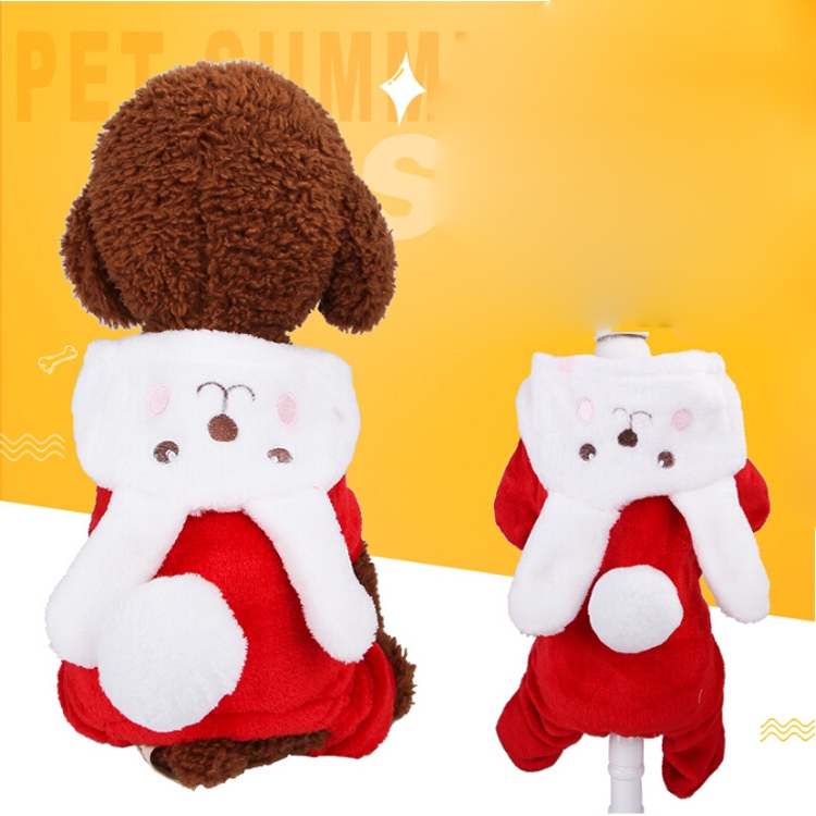 

2 PCS B04207 Winter Plus Velvet Thickening Fleece Small and Medium Dog Autumn Four Feet Clothing, Size: S
