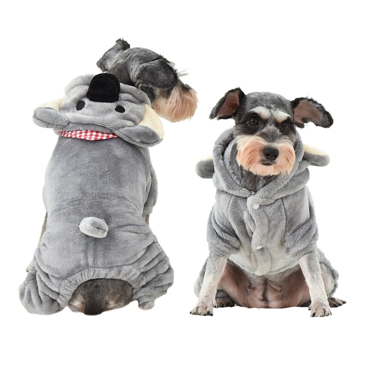 

2 PCS Plus Velvet Thickened Small and Medium-Sized Dogs Autumn and Winter Four-Legged Clothing, Size: S