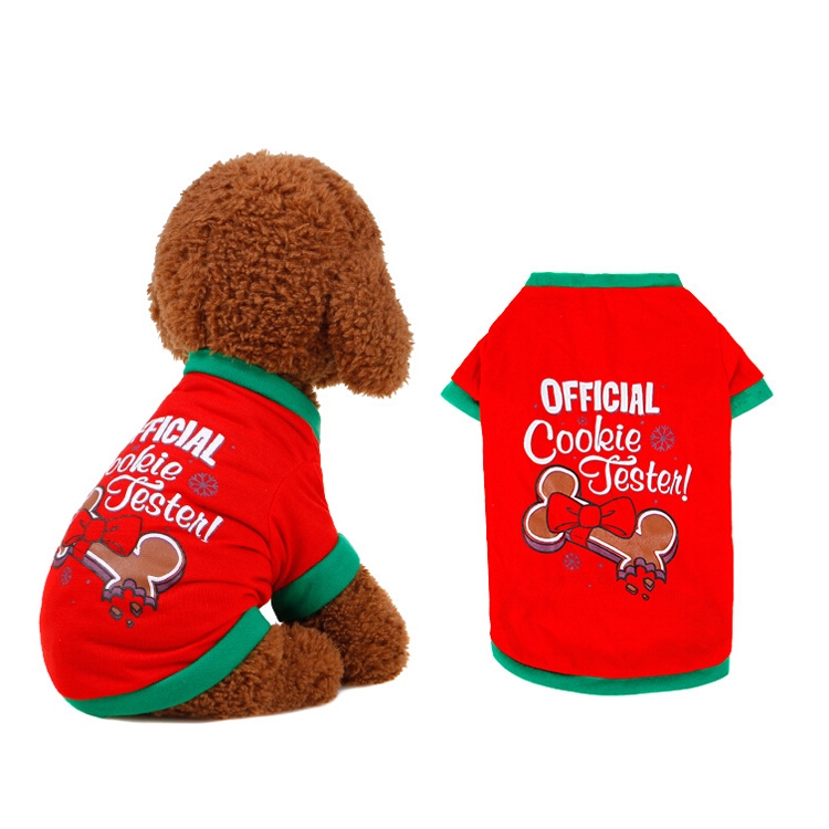 

2 PCS Puppy Teddy Pet Autumn Winter Vest Christmas Pet Clothing, Size: M(Red)