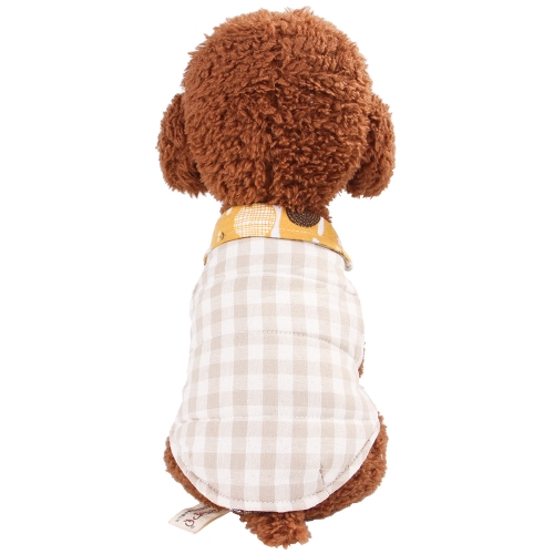 

2 PCS Double Sided Vest Winter Thicken Keep Warm Pets Plaid Clothes, Size: M(Khaki )