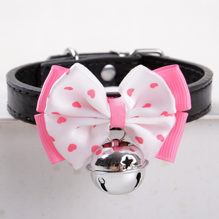 

2 PCS Dog Bow Crown Pendant Silent Bells Cat Collar Pet Collar, Size:S(Red)