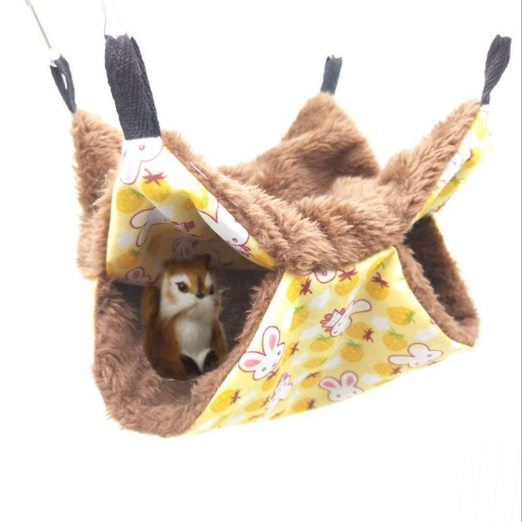 

Warm Double Layer Sandwich Hammock Hanging Hammock Squirrel Sleeping Bag Pet Supplies, Size:20x20cm(Yellow Rabbit)