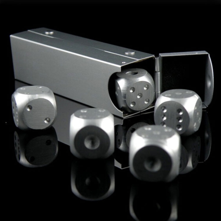 

Silver Digital Aluminum Alloy Metal Tweezers Set Table Games(Long Dice)