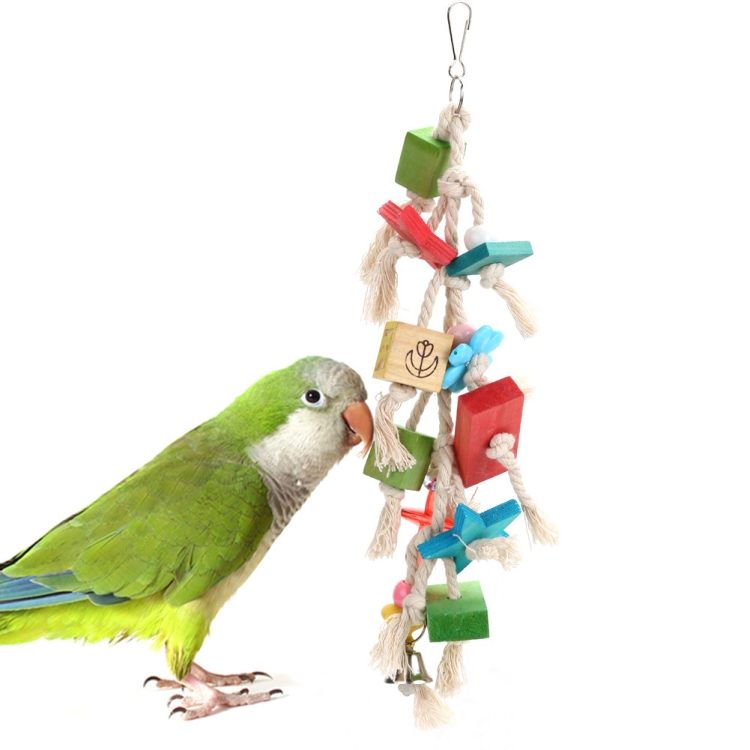 

Creative Parrot Bite Colored Wooden Block Bird Toy