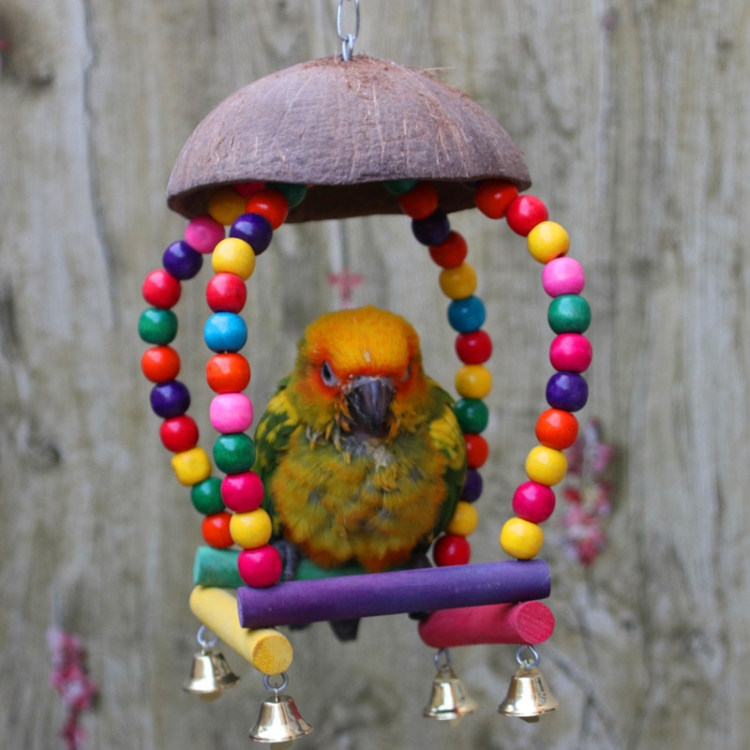 

Parrot Pet Bird Bite Chewing Ball Coconut Shell Toy