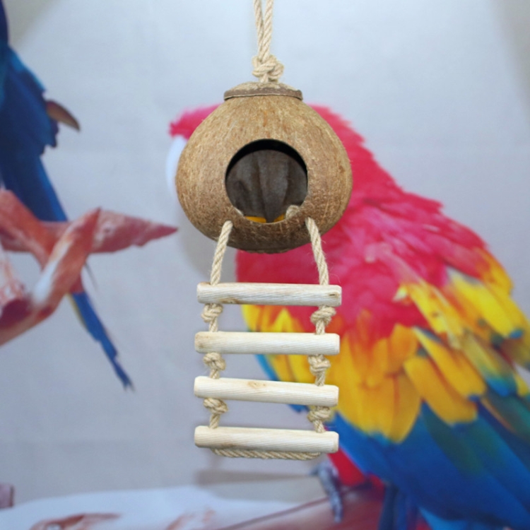

Coconut Shell Bird Nest Parrot Coconut Pet Supplies Toys(Polishing Coconut Shell )