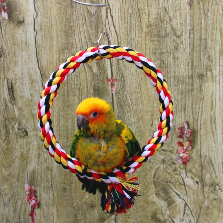 

Pet Bird Bite-resistant Cotton Rope Swing Ring Toy Climbing Ring, Size:Diameter 18cm