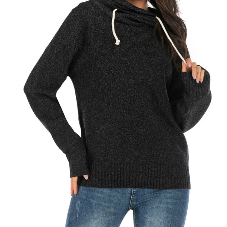 

Casual Long-sleeved Hooded Sweater, Size:L(Black)
