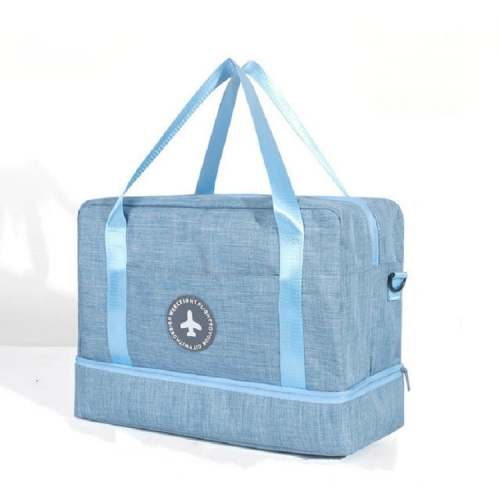 

Oxford Dry Wet Separation Storage Bag Travel Storage Bag Large Capacity Handbag(Light Blue)