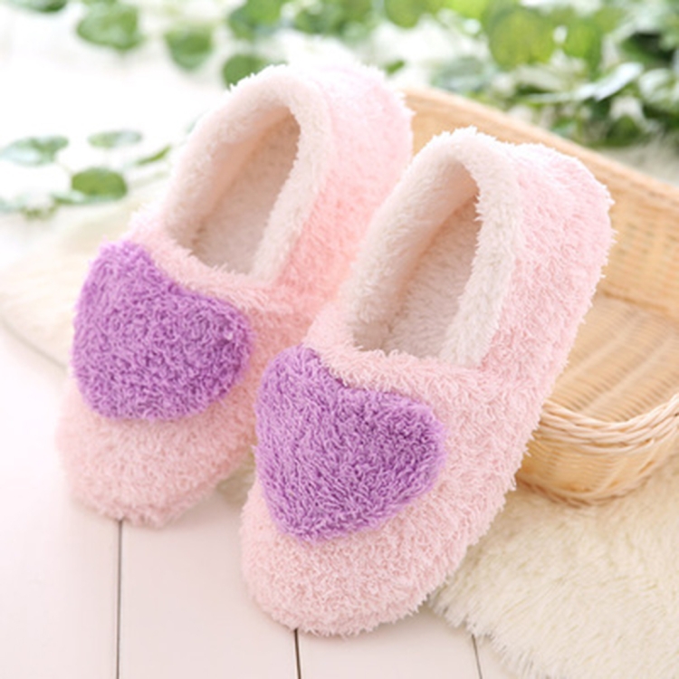 

Women Love Pattern Home Cotton Shoes, Shoe Size:36-37(Purple)
