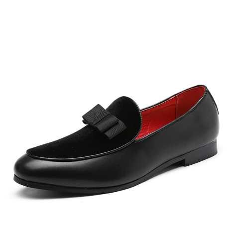 

Bowknot Wedding Dress Male Flats Gentlemen Casual Shoes, Shoe Size:43(Black)