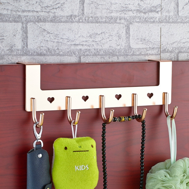 

Creative Door Back Metal Hook No Trace Powerful Hanger Kitchen No Hole Nail Hook Holder(Rose Gold )
