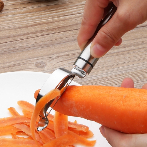 

2 PCS Stainless Steel Peeler Fruit Knife Planer Multi-function Kitchen Scraper Potato Peeling Knife(Bow Planer)