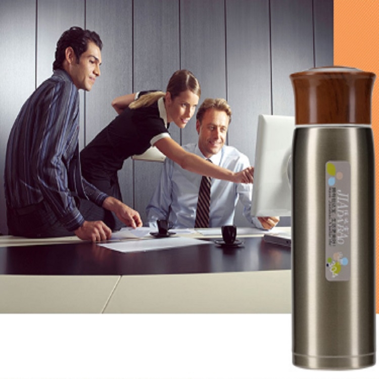 

Jiadabao Stainless Steel Vacuum Flask Business Wood Grain Teacup, Capacity:480ml