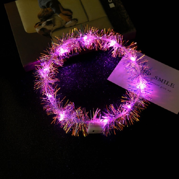 

3 PCS LED Light Glowing Flower Head Ring for Children Outdoor Evening Party(Pink)