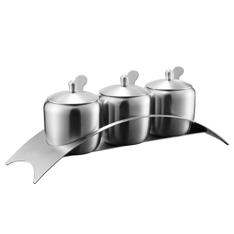 

304 Stainless Steel Seasoning Jar Set Kitchen Seasoning Box Tank