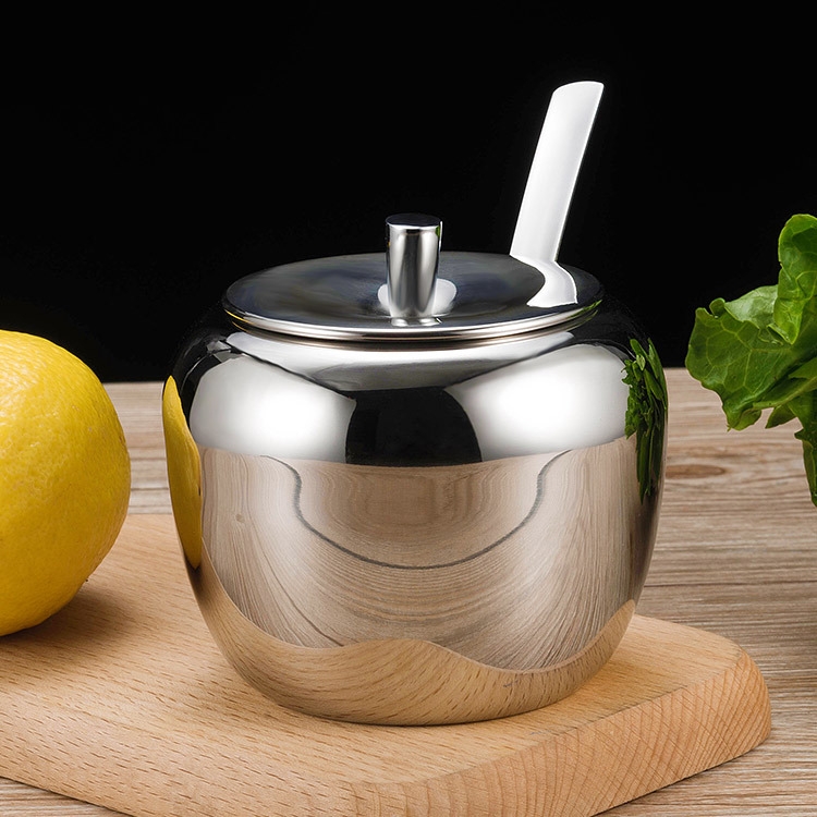 

Stainless Steel Seasoning Tank Creative Apple Shape Flavoring Jar