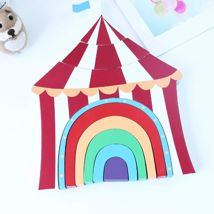 

Children Toys Wooden Stacks Rainbow Blocks Circus Ornaments Home Decoration