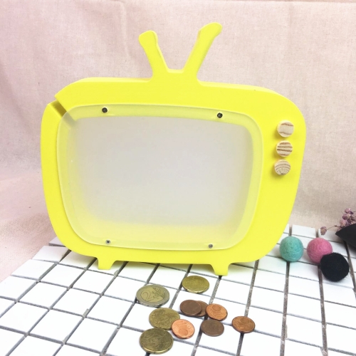 

Wooden TV Storage Tank Children Room Display Photography Props Toys(Yellow)