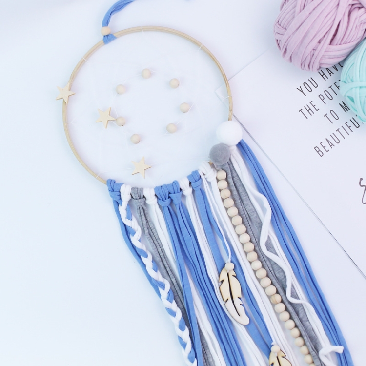 

Cute Girl Heart Dream Catcher Wind Chimes Home Pendant(Blue )