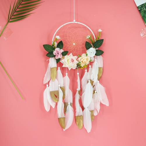 

Creative Lace Hand-woven Crafts Flowers Wind Chimes Dream Catcher Home Car wall Hanging Decoration