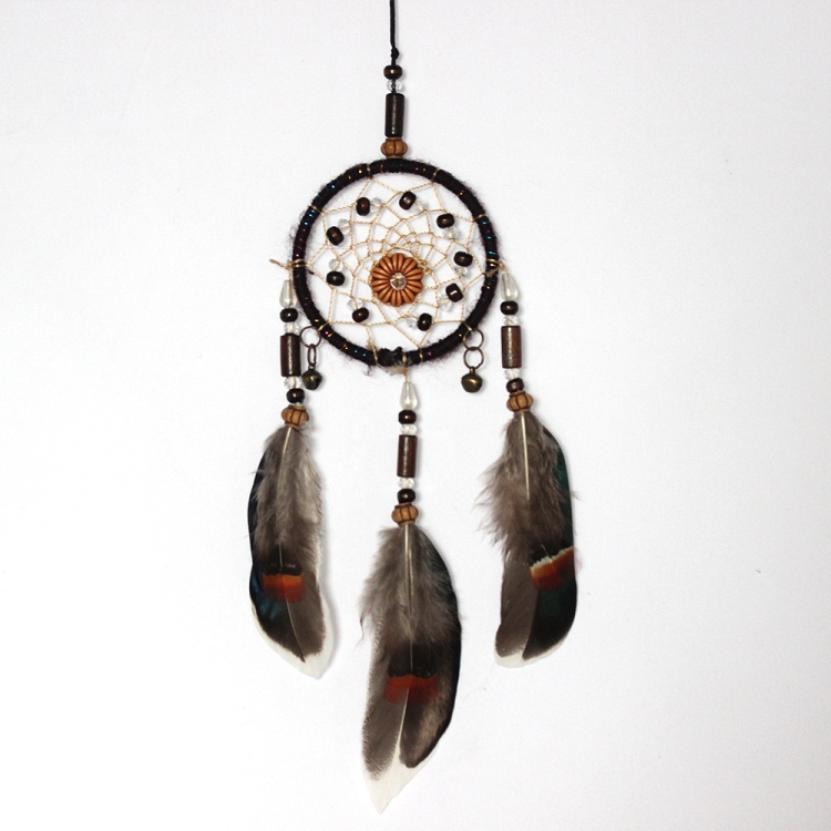 

Retro Single Ring Feather Dream Catcher Hanging Window Decoration