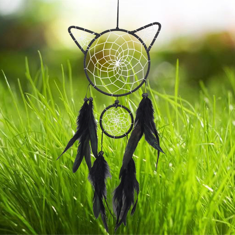 

Creative Kitty Head Dreamcatcher Wall Hanging