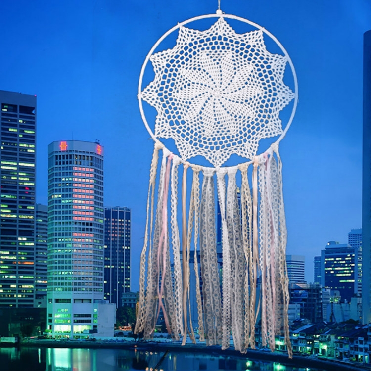 

Lace Fringed Single Ring Dream Catcher Wall Hanging Pendant