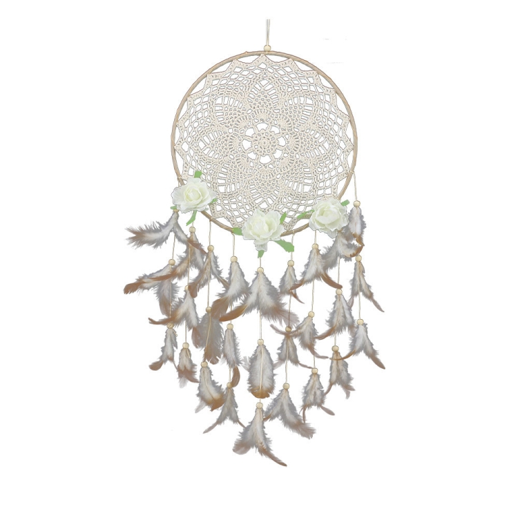 

Creative Lace Hand-woven Crafts Flower Dream Catcher Home Car Wall Hanging Decoration