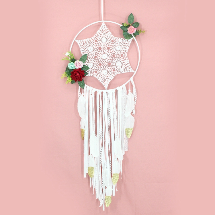 

Creative Lace Hand-woven Crafts Dream Catcher Home Car Wall Hanging Decoration(White)