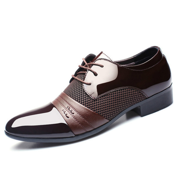 

Flat Shoes Breathable Men Business Dress Shoes, Size:44(Brown)