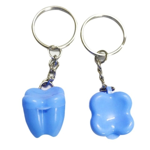 

10 PCS Plastic Colorful Baby Tooth Box Keychain Types Toddlers Souvenirs(Light Blue)