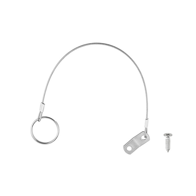 

3 PCS 300mm Stainless Steel Lanyard Anti-Lost Loop with Quick Release Ring & Rubber Coating