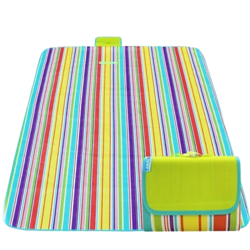 

600D Oxford Cloth Outdoor Picnic Mat Picnic Cloth Waterproof Mats Spring Travel Beach Mat, Specifications (length * width): 200*200(Colorful Stripe )