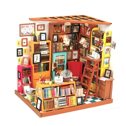 

DIY Cottage Handmade Model Creative Assembled Art House, Style:Sam Bookstore
