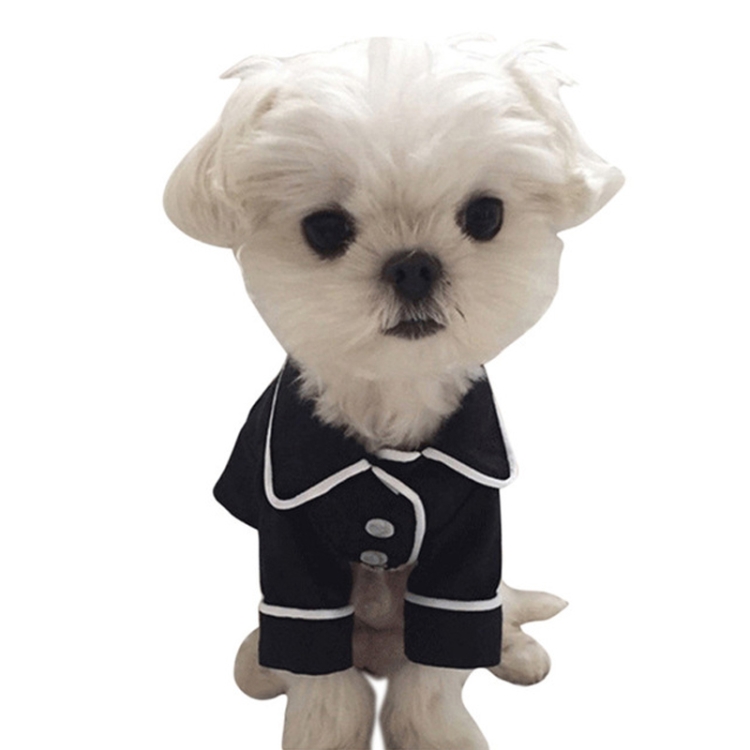 

Dog Clothes Pet Pajamas Dog simulation Silk Pajamas, Size:M(Black)