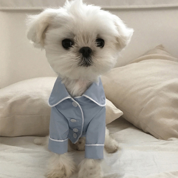 

Dog Clothes Pet Pajamas Dog simulation Silk Pajamas, Size:L(Blue)