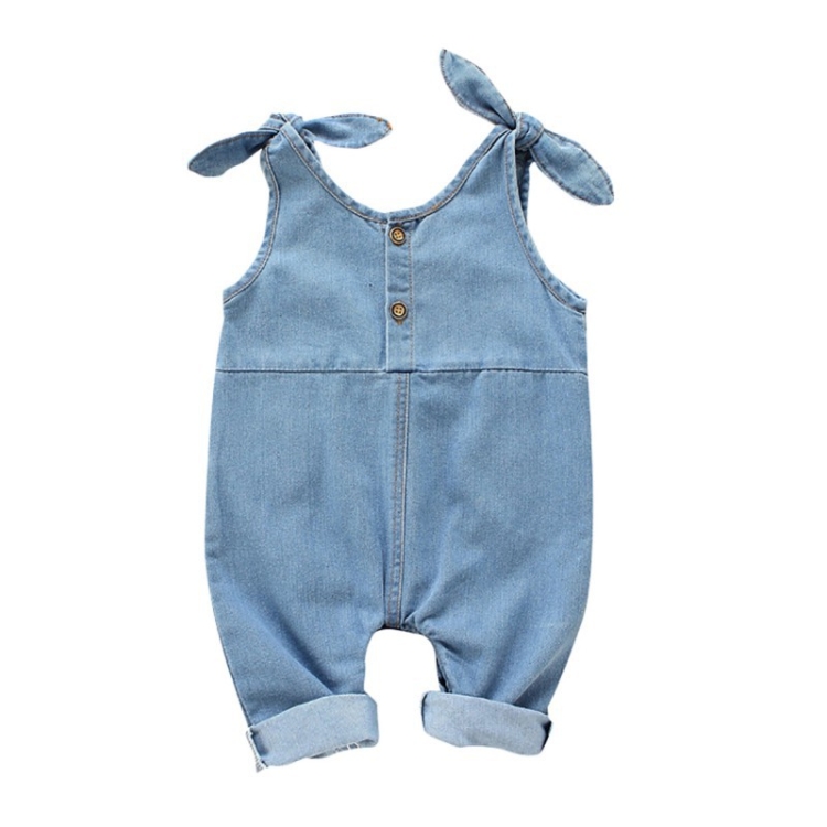 

Summer Sling Children Jumpsuit Jeans, Kid Size:90cm(Light Blue)