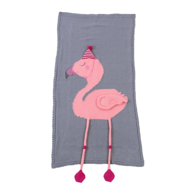 

Flamingo Knit Blanket Cartoon Sleeping Bag Size: 60x120cm(Gray)